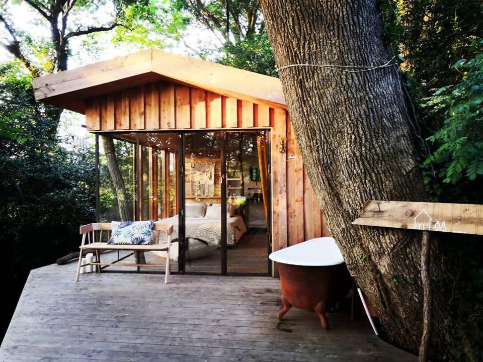 Coco Barn Wood Lodge Angresse Exterior foto